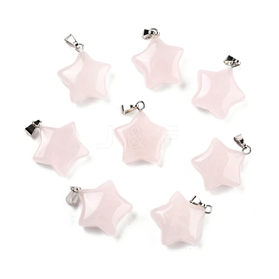 Natural Rose Quartz Pendants G-I319-01P-07-1