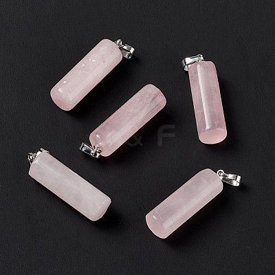 Natural Rose Quartz Pendants G-E135-02P-11-1