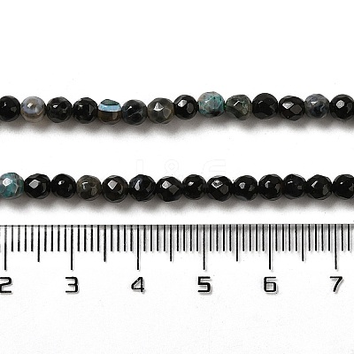 Faceted Natural Fire Crackle Agate Beads Strands G-F447-4mm-A18-01-1