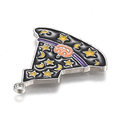 Halloween Theme Witch Hat Alloy Enamel Pendants ENAM-J649-11P-02-1