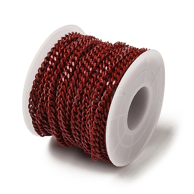 Spray Painted 304 Stainless Steel Curb Chains STAS-B067-05B-08-1