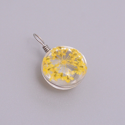 Transparent Glass Pendants GLAA-TAC0003-06E-1