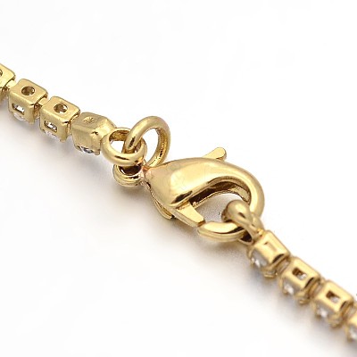 Golden Plated Brass Cubic Zirconia Cup Chain Bracelets BJEW-H0001-04G-1