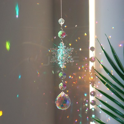 Snowflake K9 Glass Big Pendant Decorations PW-WG59589-02-1