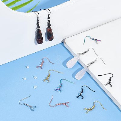50Pcs 5 Style 304 Stainless Steel Earring Hooks FIND-UN0001-32-1