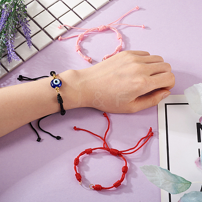 10Pcs 5 Colors Adjustable Braided Nylon Cord Bracelet Making AJEW-TA0001-25-1