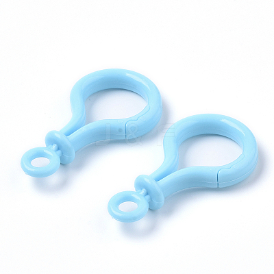 Opaque Solid Color Bulb Shaped Plastic Push Gate Snap Keychain Clasp Findings LS-KY-T021-01D-1