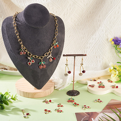 16Pcs 8 Styles Cherry Alloy Pendants FIND-TA0008-78-1
