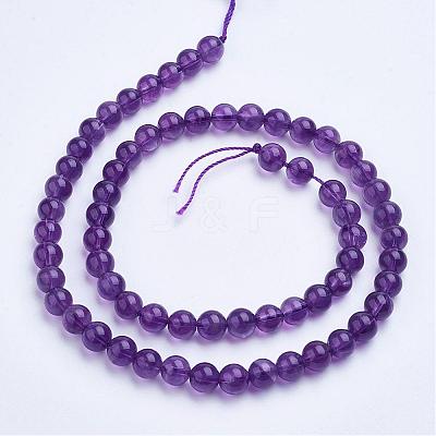 Natural Amethyst Bead Strands G-F422-02-6mm-1