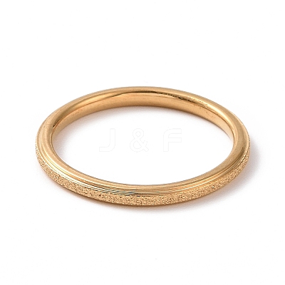 Textured 201 Stainless Steel Simple Thin Finger Ring for Women RJEW-I089-26G-1