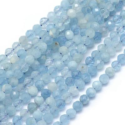 Natural Aquamarine Beads Strands G-E411-19B-3mm-1