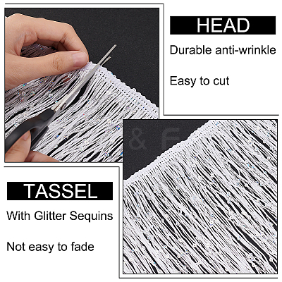 5M Sparkle Polyester Tassel Lace Trim OCOR-OC0001-38A-1
