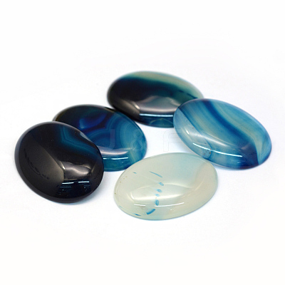 Oval Dyed Natural Striped Agate/Banded Agate Cabochons X-G-R349-30x40-11-1