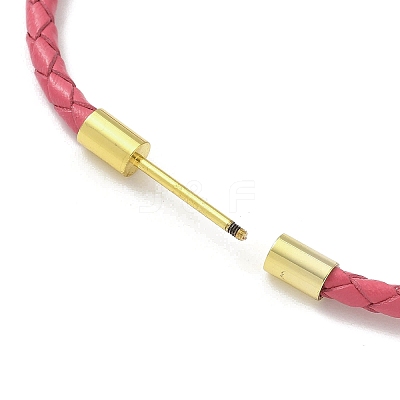 3MM Braided Round Imitation Leather Cord Bracelet Making MAK-S075-01G-M-1