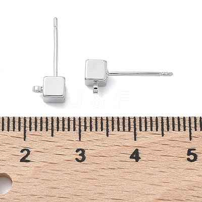 SHEGRACE Brass Cube Stud Earring Findings XGR0106P-121P-1
