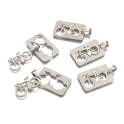Non-Tarnish 201 Stainless Steel Split Pendants STAS-I032-100-1