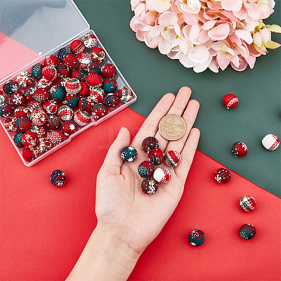 64Pcs 2 Colors Cotton Covered Aluminum Fabric Pendants FIND-FH0003-95-1