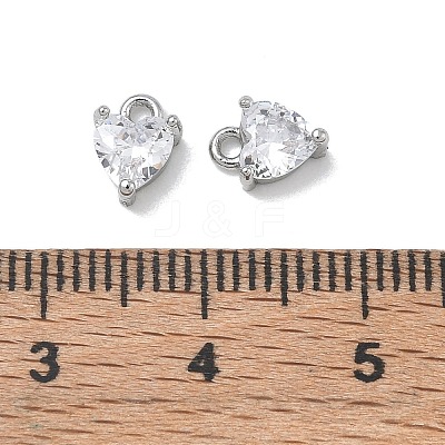 Brass Micro Pave Clear Cubic Zirconia Charms CU-CBA91C0-03P-1