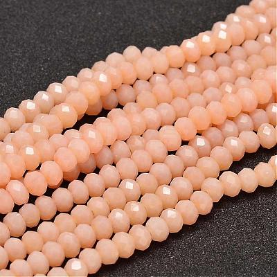 Faceted Rondelle Glass Beads Strands GLAA-I033-6mm-32-1