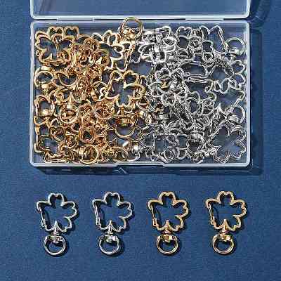 40Pcs 2 Colors Alloy Swivel Snap Hook Clasps FIND-FS0004-73D-1