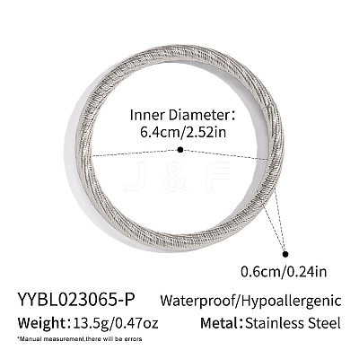 Vintage 304 Stainless Steel Plain Bangles for Women DV1538-2-1