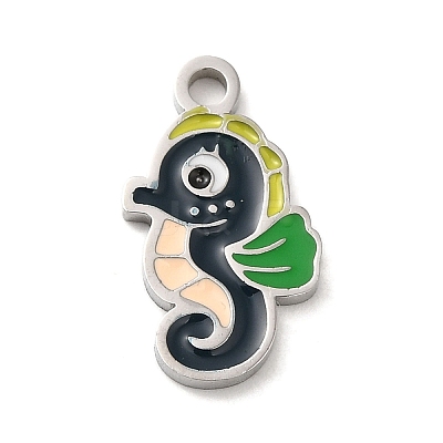 304 Stainless Steel Enamel Pendants STAS-Q301-04P-1