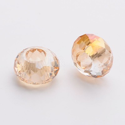 98 Faceted Electroplated Glass European Beads X-GPDL-F003-M-1