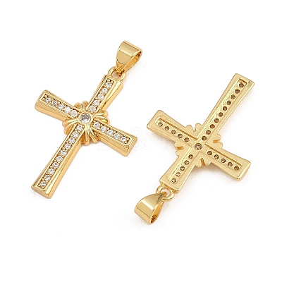 Brass Micro Pave Cubic Zirconia Pendants CU-CBADC6C-11G-04-1