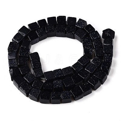 Synthetic Blue Goldstone Beads Strands G-T139-6x6-18B-1