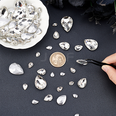6 Style Pointed Back Glass Rhinestone Cabochons RGLA-FG0001-20-1