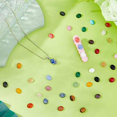46Pcs 23 Styles Natural & Synthetic Mixed Gemstone Cabochons G-FH0002-52-1