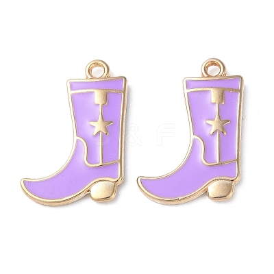 Rack Plating Alloy Enamel Pendants ENAM-G225-01G-1