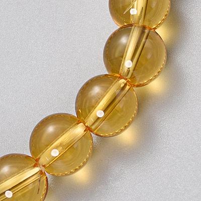 Natural Citrine Beaded Stretch Bracelets BJEW-Q692-48-10mm-1