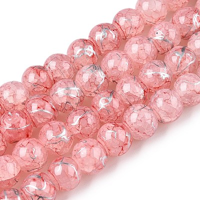 Drawbench Crackle Glass Beads Strands GLAA-N006-8mm-10-1