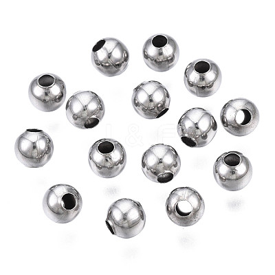 Round 304 Stainless Steel Beads STAS-TAC0004-4mm-P-1