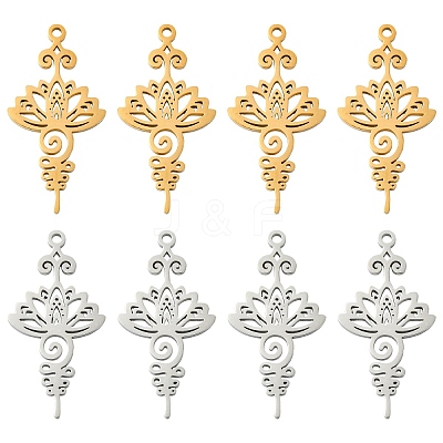 10Pcs 2 Colors 201 Stainless Steel Pendants STAS-YW0011-06-1