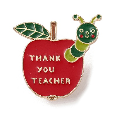 Teacher's Day Theme Rack Plating Light Gold Alloy Brooches JEWB-Z016-01KCG-21-1