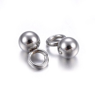 Tarnish Resistant 304 Stainless Steel Sphere Charms STAS-O107-04P-B-1