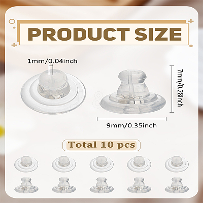 10Pcs Silicone Ear Nuts FIND-LP0005-63S-1