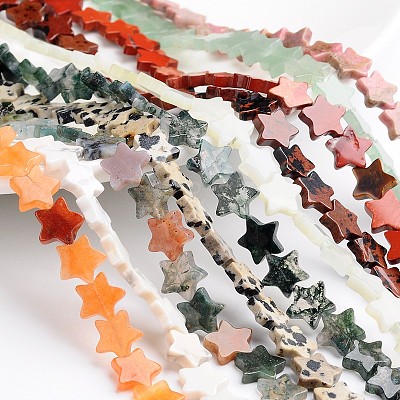 Star Natural & Synthetic Mixed Gemstone Bead Strands G-L420-19-10mm-1