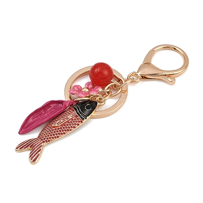 Alloy Enamel Fish Pendant Keychains KEYC-Z007-01G-1