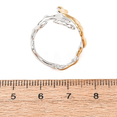 304 Stainless Steel Cuff Open Rings for Women SA-CBABC9E-05G-GP-1