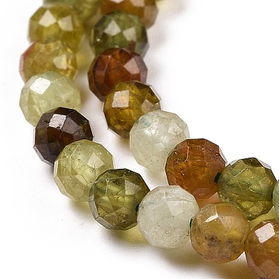 Natural Green Garnet Beads Strands G-C009-A25-1