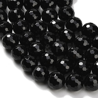Natural Black Onyx Beads Strands G-C280-B01-10mm-1