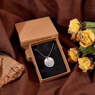 Kraft Cotton Filled Cardboard Paper Jewelry Set Boxes CBOX-R036-11A-1