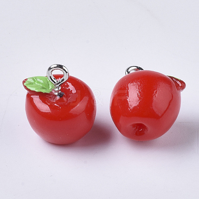 Apple Resin Charms RESI-R184-04A-1