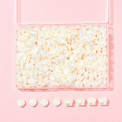 200Pcs 2 Styles ABS Imitation Pearl Beads OACR-FS0002-31-1