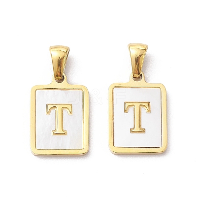 Ion Plating(IP) 304 Stainless Steel Pave Shell Pendants X-STAS-G327-01G-T-1
