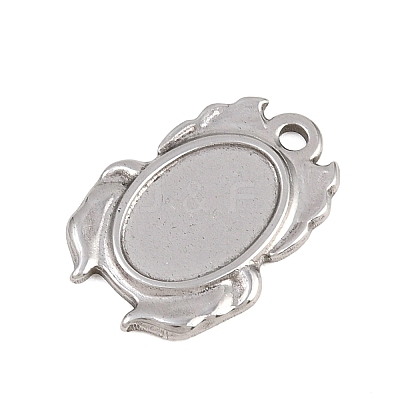 304 Stainless Steel Pendant Cabochon Settings STAS-D264-08C-P-1