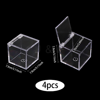 Square Transparent Plastic Candy Storage Case ODIS-WH0043-52-1